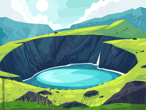 Cirques: Glacial Bowls Carved in Mountain Landscapes - Exquisite Animated Illustration