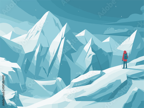 Knife-Edge Mountain Ridges: A Majestic Landscape in Vibrant Hues and Intricate Detail