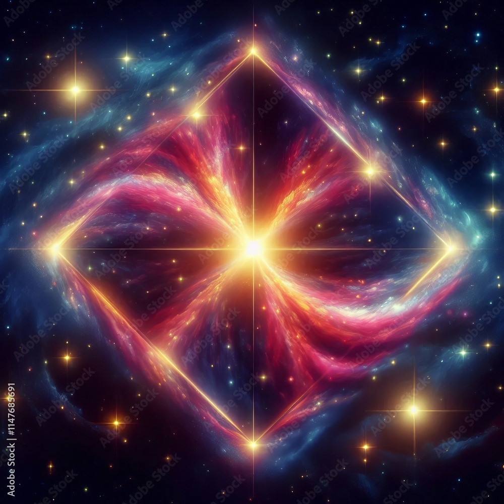 Rhombus shaped Galaxy A galaxy shaped like a rhombus with vibran Rhombus shaped Galaxy A galaxy shaped like a rhombus with vibran