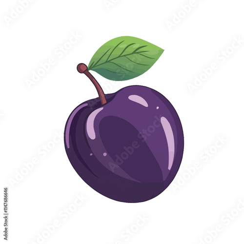 vector illustration of plums
