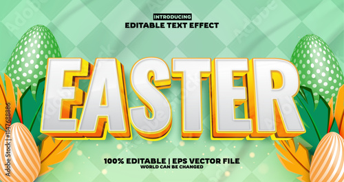 Easter day editable text effect in modern trend style