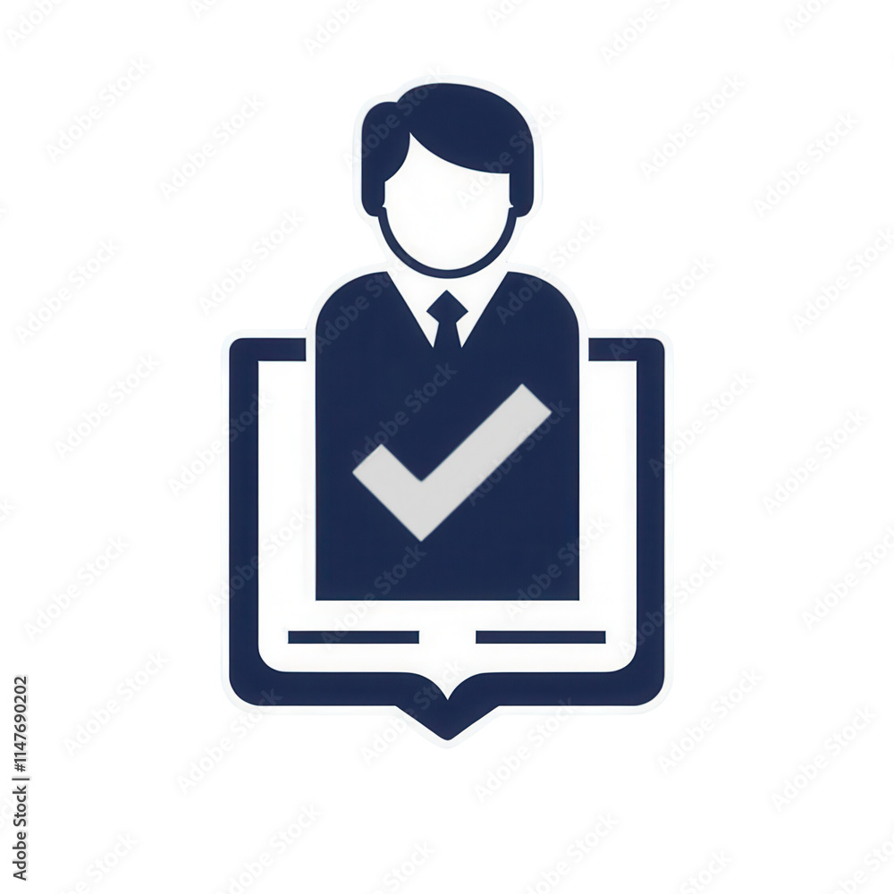 A stylized emblem featuring a person in professional attire, with a checkmark and an open book symbolizing verification or approval. A stylized emblem featuring a person in professional attire, with a checkmark and an open book symbolizing verification or approval.