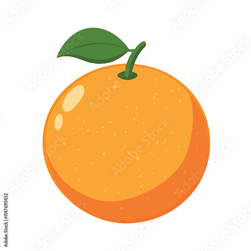 Fresh Orange Vector Illustration on White Background photo