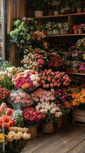 Wallpaper Mural A vibrant flower shop filled with colorful bouquets. Torontodigital.ca