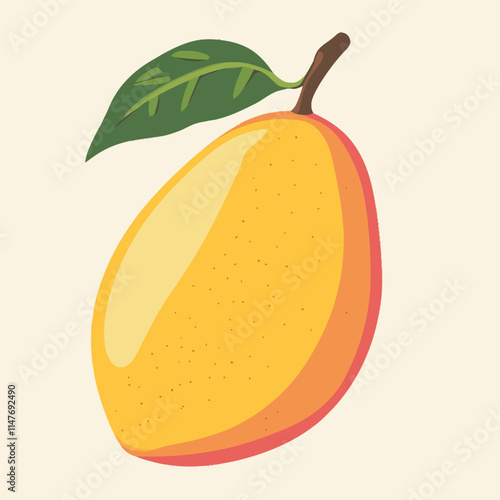 Juicy Mango Vector Illustration on White Background photo