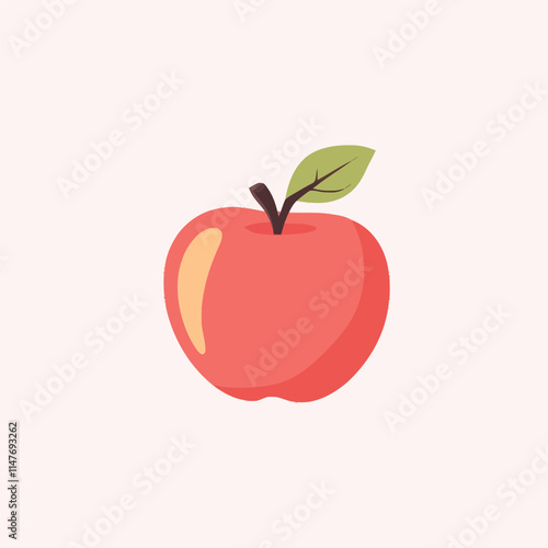 Fresh Red Apple on White Background