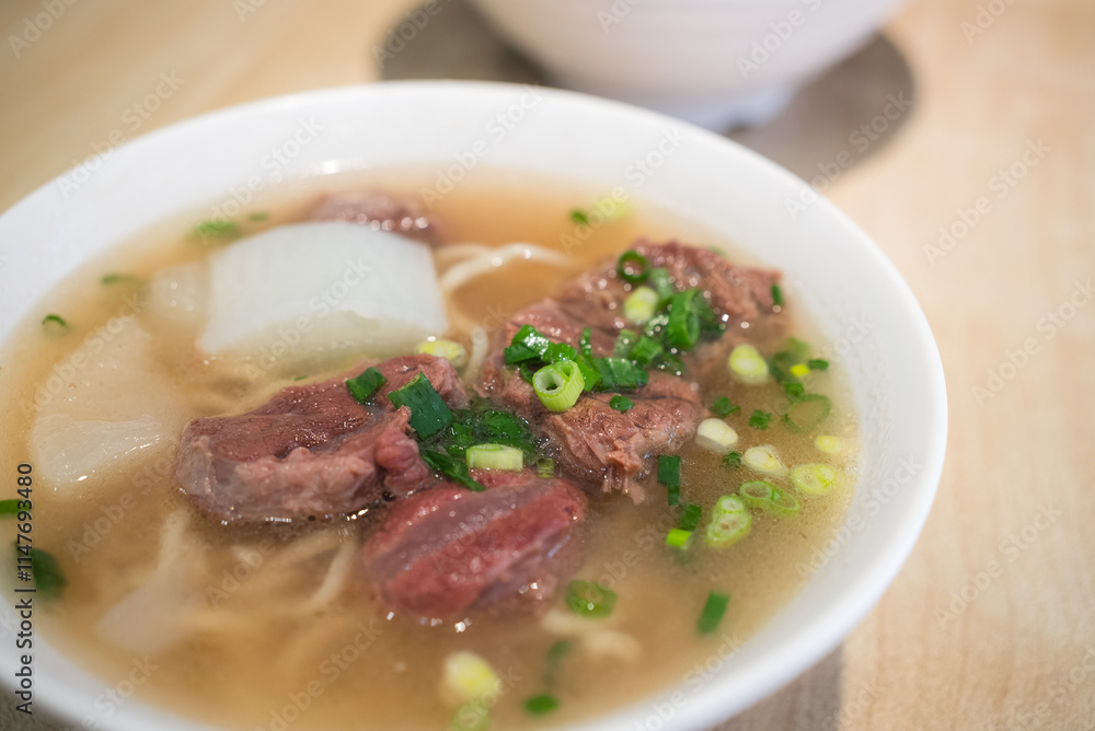 Taiwan beef noodle soup with clear broth Taiwan beef noodle soup with clear broth
