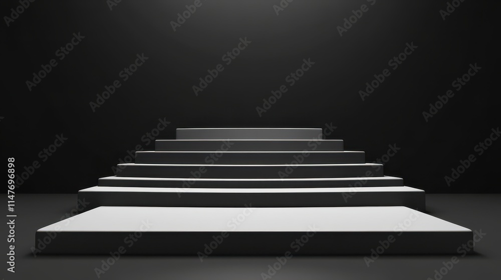 Abstract Grey Steps Against Dark Background Abstract Grey Steps Against Dark Background