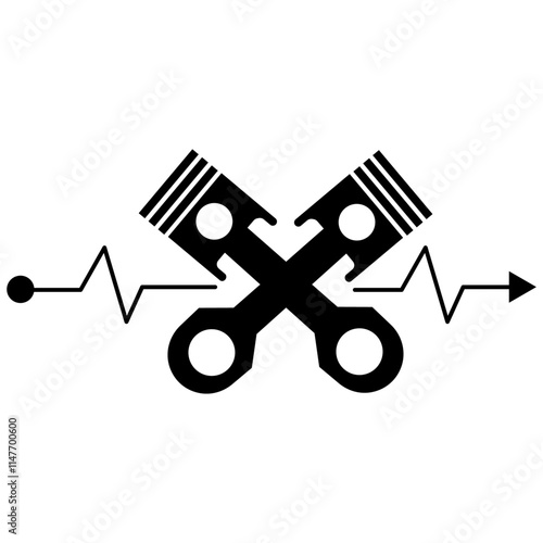 Wallpaper Mural two double crossed piston heartbeat line ekg line ecg line eps vector file  Torontodigital.ca