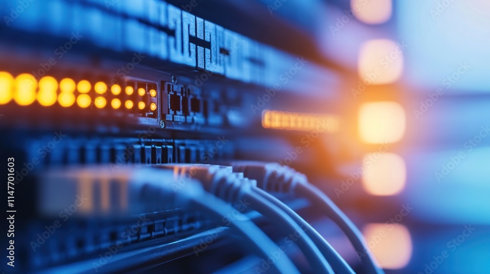Network Server Rack Lights Cables Data Center Technology Network Server Rack Lights Cables Data Center Technology