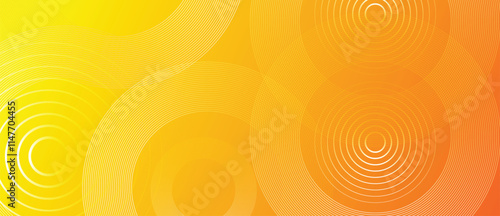 Abstract circles yellow background vector. Cool and plain minimal background with yellow gradient