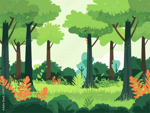Enchanting Forest Understory: A Multilayered Symphony of Lush Greenery and Thriving Flora