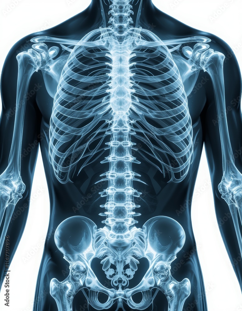 3D model depicting human head, neck, and ribcage bones. Suitable for medical, educational, scientific content, or animations. Ideal for anatomyrelated projects. 3D model depicting human head, neck, and ribcage bones. Suitable for medical, educational, scientific content, or animations. Ideal for anatomyrelated projects.