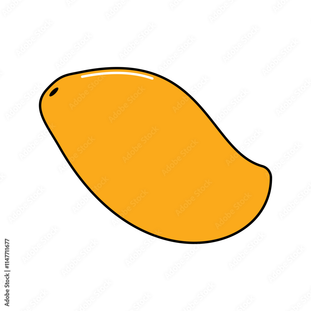 Whole mango with curved shape in green and yellow tones. Perfect for tropical-themed designs, packaging, or digital projects. Whole mango with curved shape in green and yellow tones. Perfect for tropical-themed designs, packaging, or digital projects.