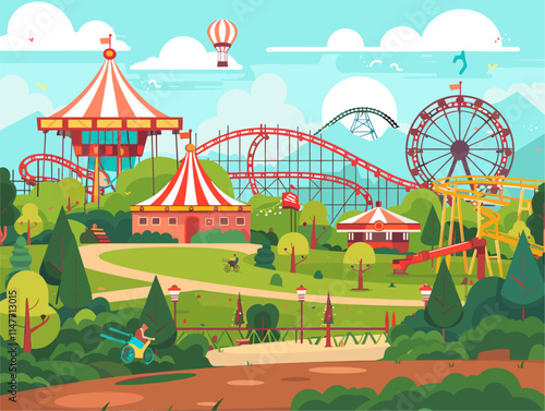 Mesmeric Amusement Park Adventure: Unwind in a World of Whimsical Rides and Excitement