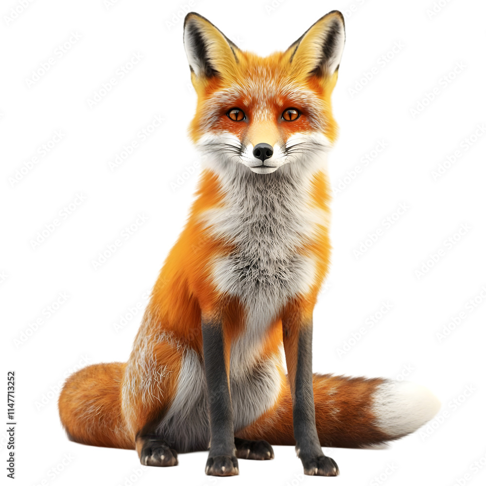 Obraz premium red fox vulpes in transparent background 