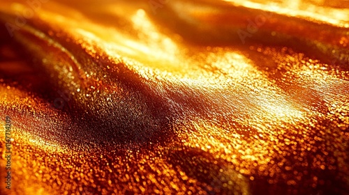 Golden Shimmering Fabric Texture with Sparkling Highlights