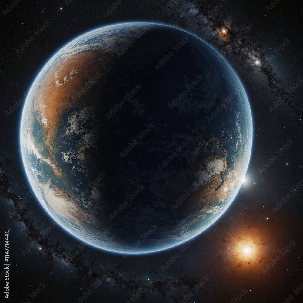 Obraz premium Photograph a bright planet using a telescope.