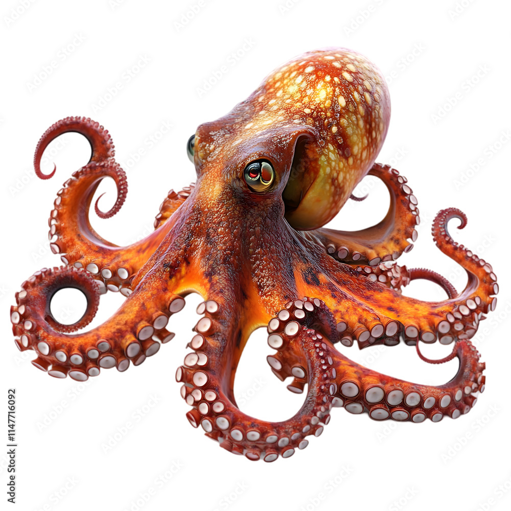 Fototapeta premium octopus in transparent background 