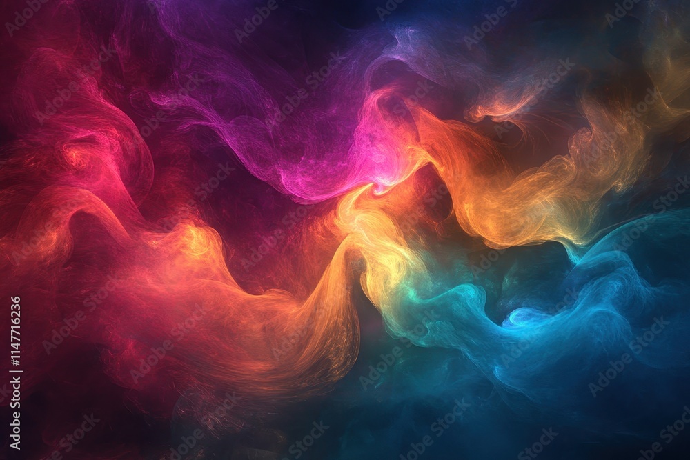 Obraz premium Abstract Swirling Colors of Pink, Orange, and Blue