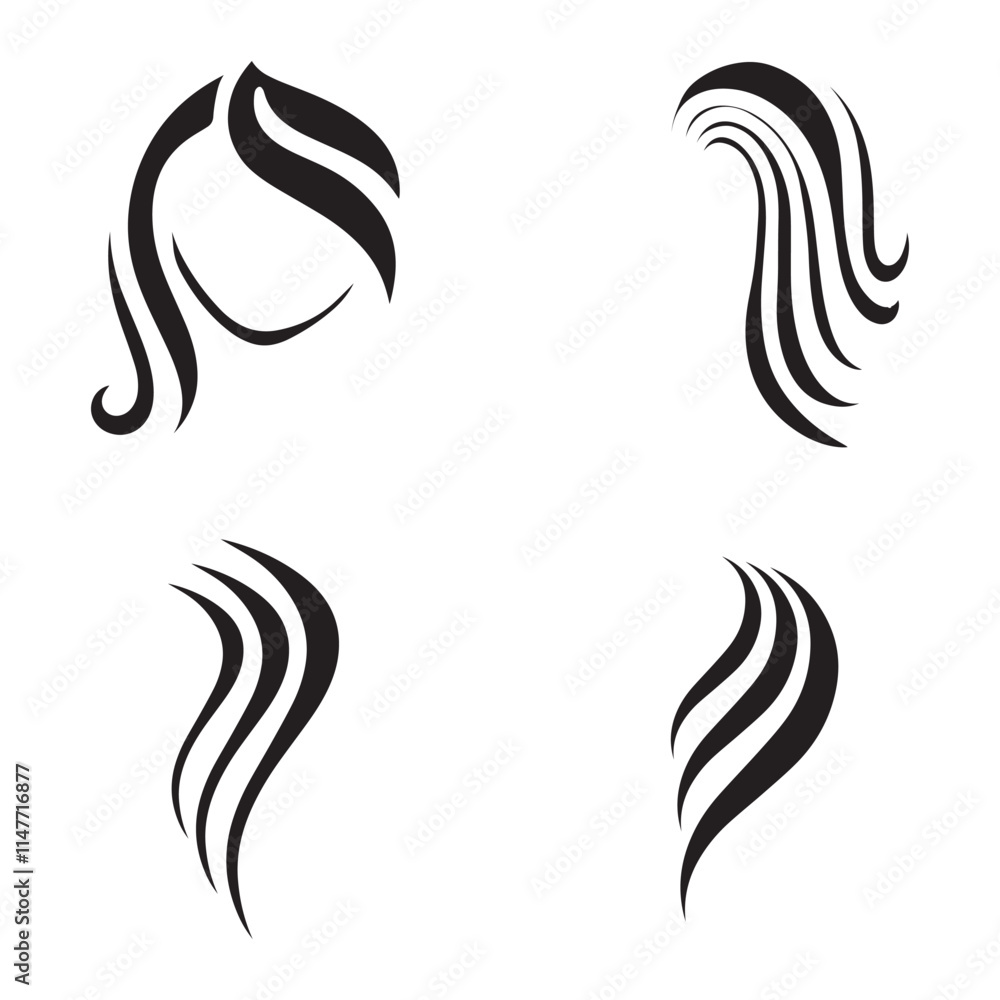 Beautiful hair wave abstract Logo design.Logo for business, salon, beauty, hairdresser, care. Beautiful hair wave abstract Logo design.Logo for business, salon, beauty, hairdresser, care.