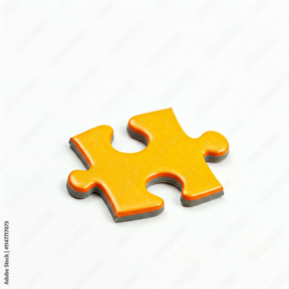 orange puzzle piece on white background isolated orange puzzle piece on white background isolated