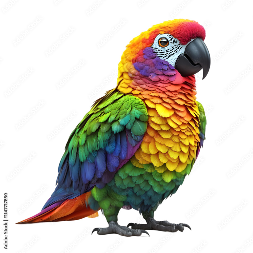 Obraz premium blue and yellow macaw in transparent background 