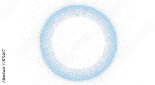 blue glitter circle with blue sparkles and blue star dust spread around isolated on transparent background.