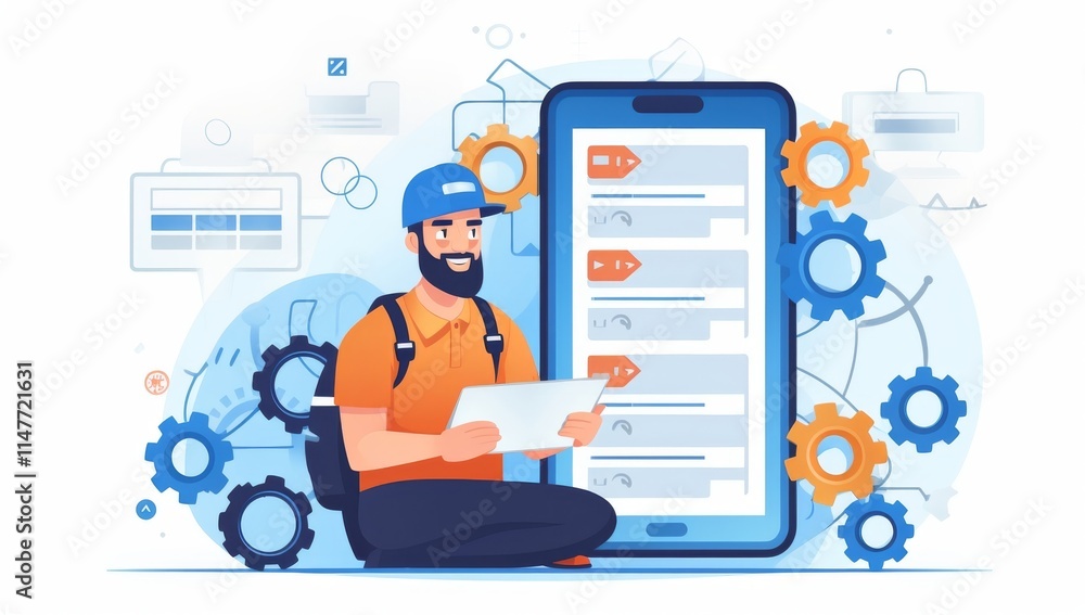 Mobile App Development: A Delivery Man Using a New App Interface Mobile App Development: A Delivery Man Using a New App Interface