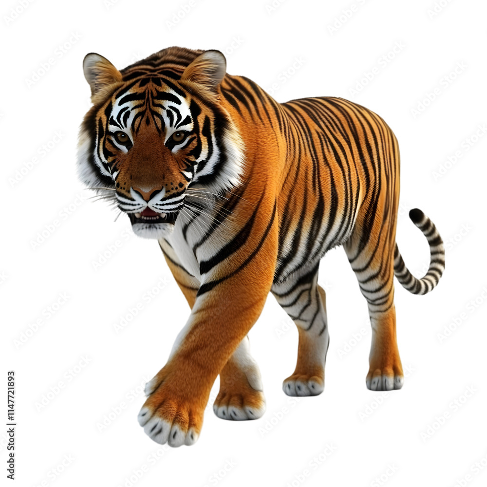 Naklejka premium tiger isolated on white background