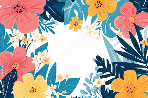 Elegant Floral Seamless Pattern on White Background