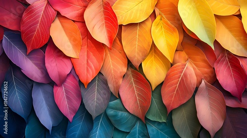 Wallpaper Mural Vibrant Autumn Leaves Gradient Spectrum Color  Nature Photography Background Torontodigital.ca