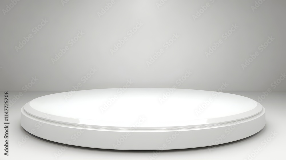 White Circular Platform Studio Display Background White Circular Platform Studio Display Background