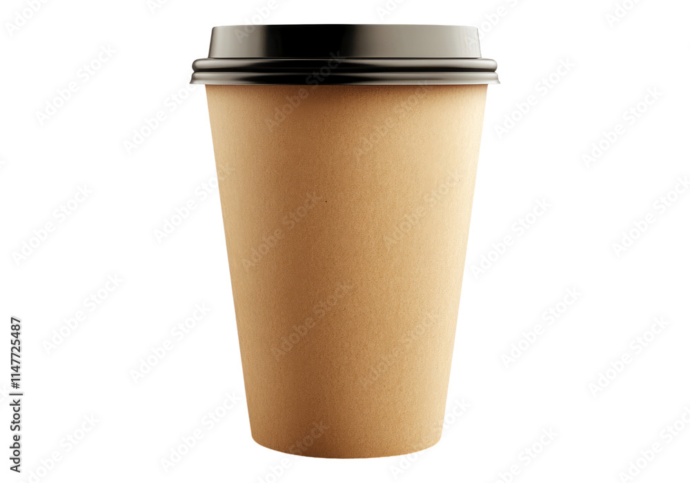 Brown paper coffee cup .Transparent background .Isolated PNG Brown paper coffee cup .Transparent background .Isolated PNG