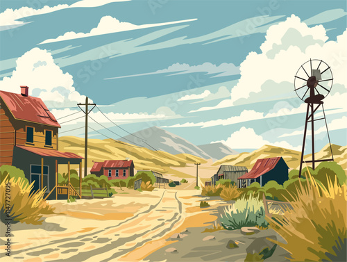 Abandoned Ghost Town: A Haunting Landscape of Forgotten Settlements