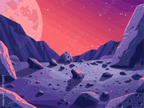 Vivid Animated Asteroid Surfaces: A Galactic Adventure Through Space's Rocky Terrains