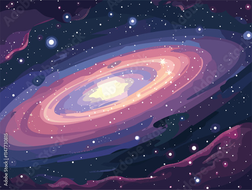 Celestial Tapestry: Galactic Panorama of Starlight and Nebulae