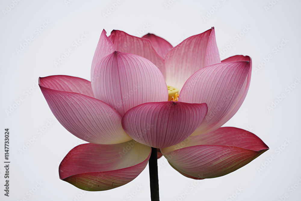 Lotus flower isolated with realistic details on white background Lotus flower isolated with realistic details on white background