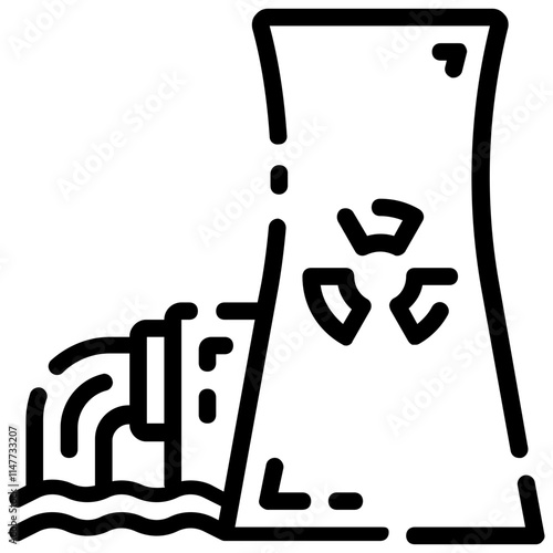 nuclear sewage outline vector icon