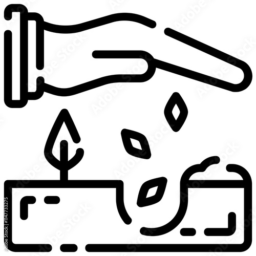 seeding outline vector icon