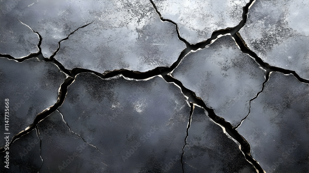 Obraz premium Dark Cracked Abstract Background Illustration