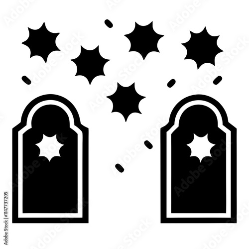 murder holes silhouette vector icon illustration,holes, on white background.