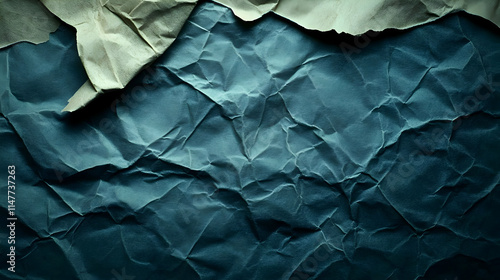 Wallpaper Mural Teal and Beige Crumpled Paper Texture Background Illustration Torontodigital.ca