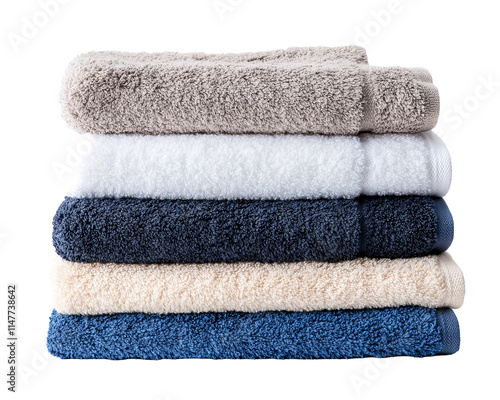 a stack of towels on a white background
