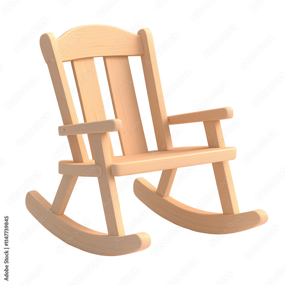 a wooden rocking chair on a white background a wooden rocking chair on a white background