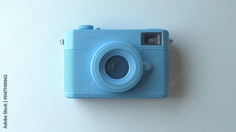 3D render of Instax camera, camera in exact top-down orthogonal angle view, perfectly centered and geometrically aligned within the frame, no perspective, no tilt, blue color, 3D render of Instax camera, camera in exact top-down orthogonal angle view, perfectly centered and geometrically aligned within the frame, no perspective, no tilt, blue color,