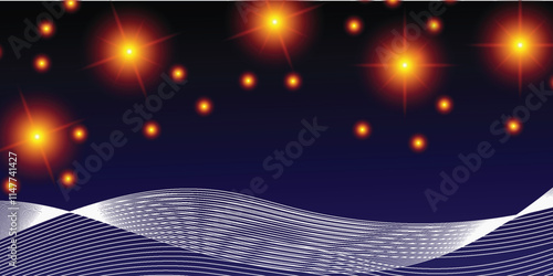 Merry Christmas, happy new year, Flash light effect lamp spot, spotlight, star projector with line for banner