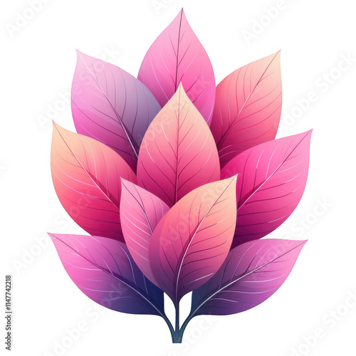 pink icon of Plant isolated on a transparent background Minimalist flat icon, vector logo style sign clipart on a no background png