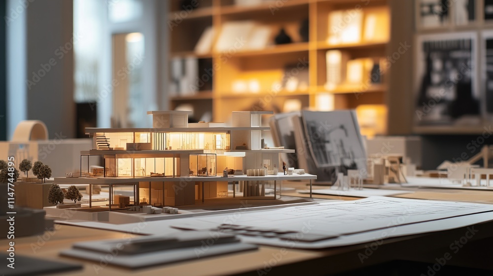 A well-lit interior design studio, showcasing architectural models, blueprints, and digital renderings, illustrating the evolution of design concepts. A well-lit interior design studio, showcasing architectural models, blueprints, and digital renderings, illustrating the evolution of design concepts.