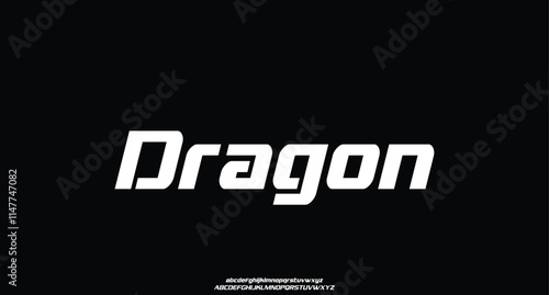 Abstract sporty alphabet font. digital space typography vector illustration design